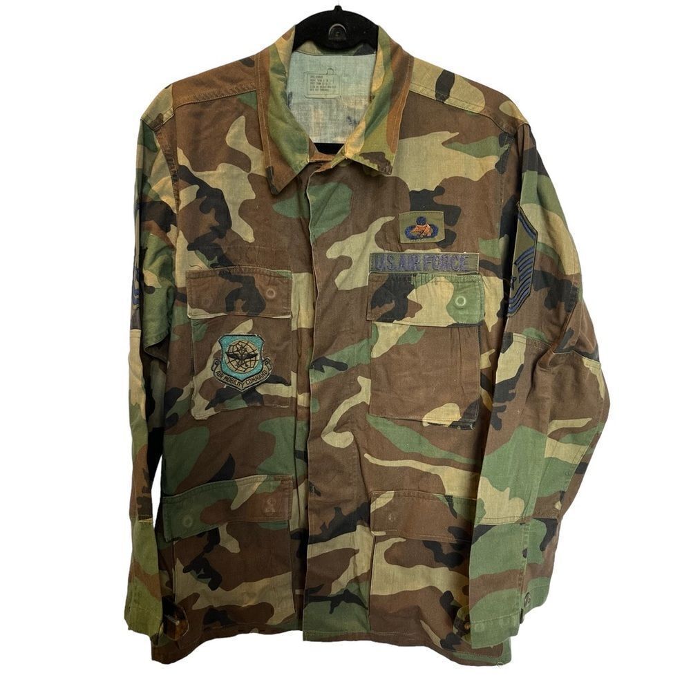 Men's Military Coat U.S. Air Force Woodland Camo Size Small Regular